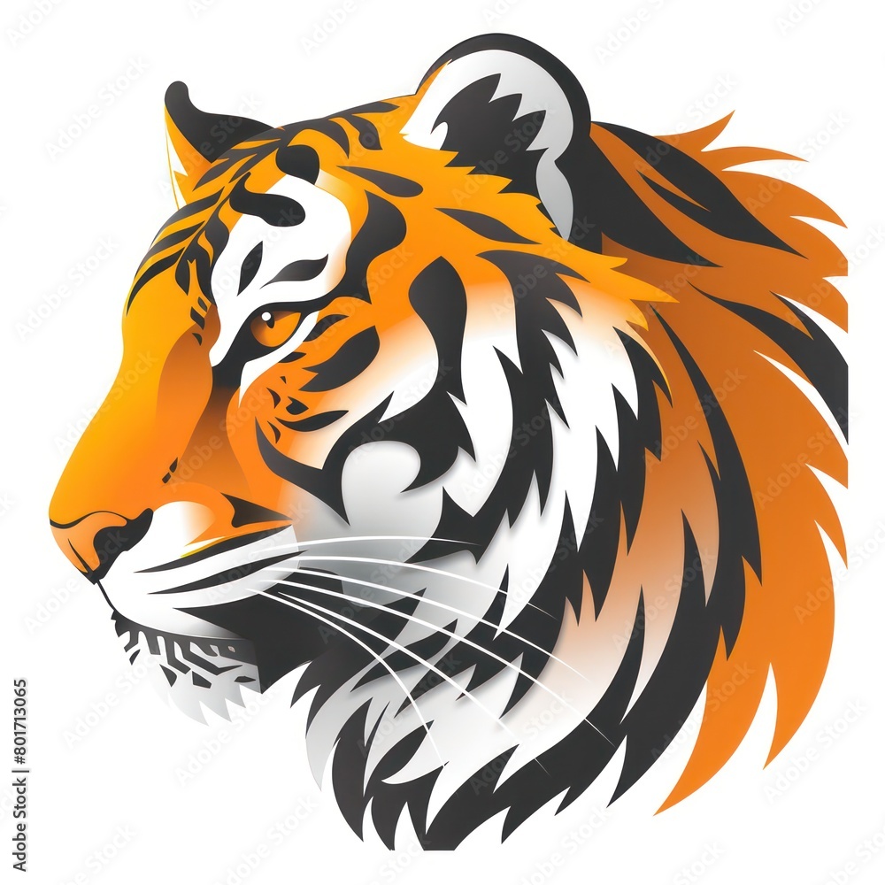 tiger head logo design, white background tiger head logo design, white background