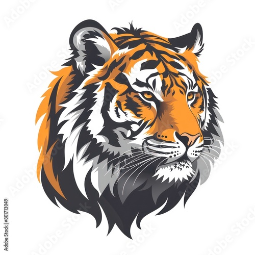tiger head logo design  white background