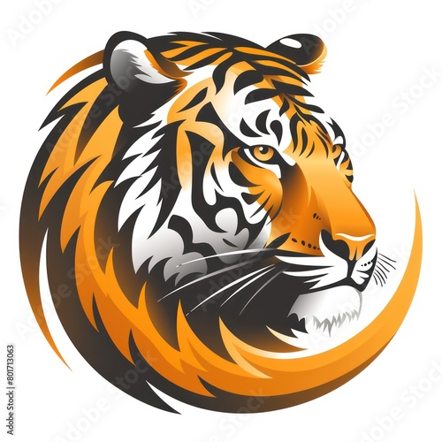 tiger head logo design, white background © STOCKYE STUDIO