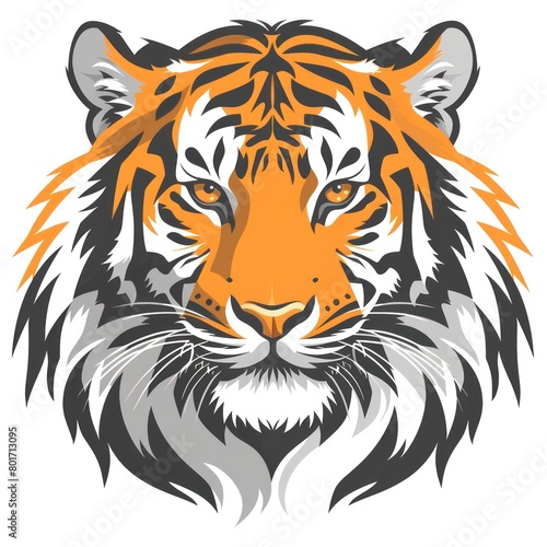 tiger head logo design, white background