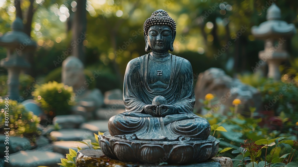 Mindfulness and self-care, close-up on a peaceful outdoor meditation setting, reconnecting with self