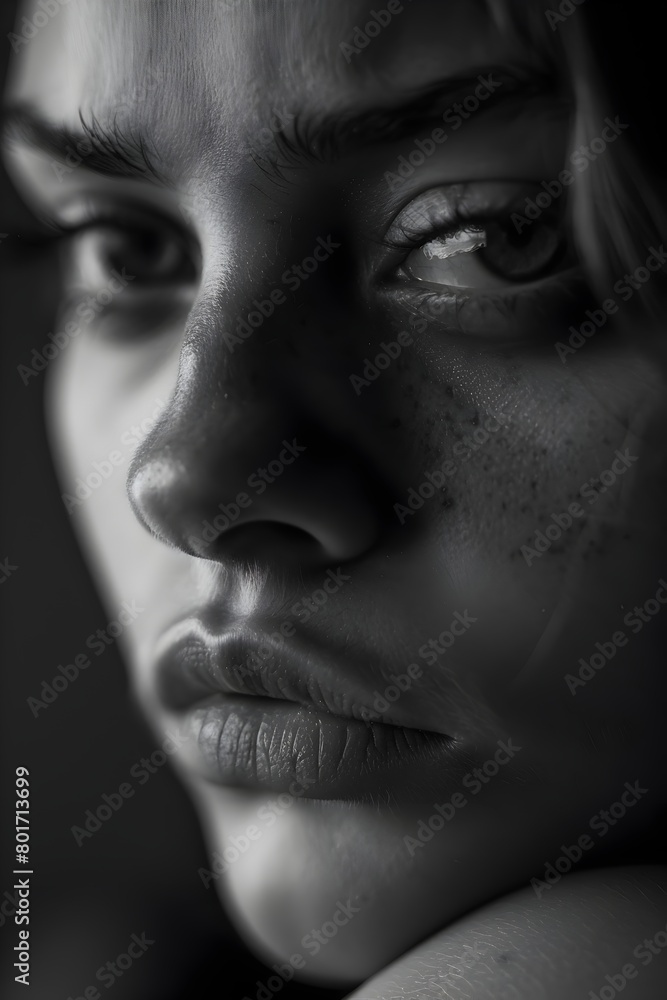 Introspective Gaze A Pensive Portrait in Dramatic Monochrome Introspective Gaze A Pensive Portrait in Dramatic Monochrome