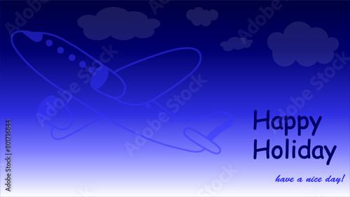 happy holiday template with blue background