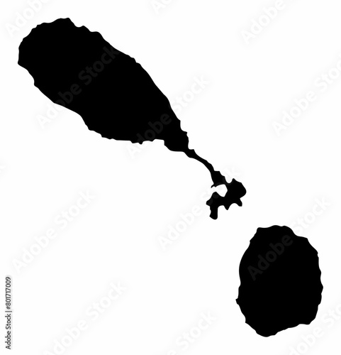 Saint Christopher and Nevis silhouette map