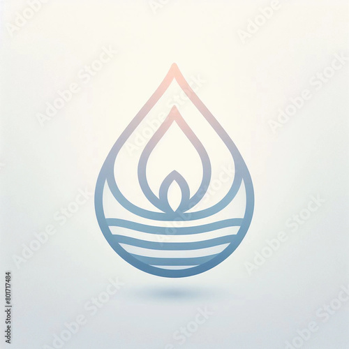  Elegant water hydration icon logo.