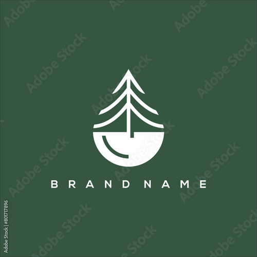 water pine drop logo vector photo