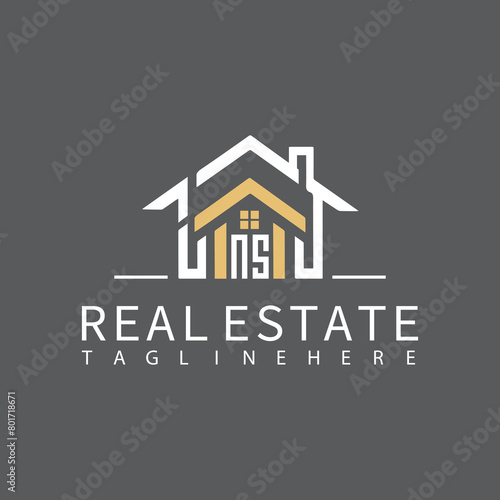 NS initial monogram logo real estate style design vector.