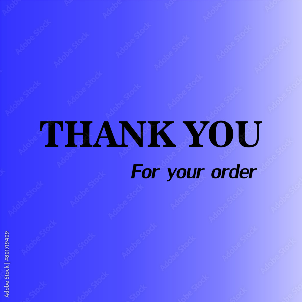 thank you for your order with blue background, blue card thank you for your order with blue background, blue card