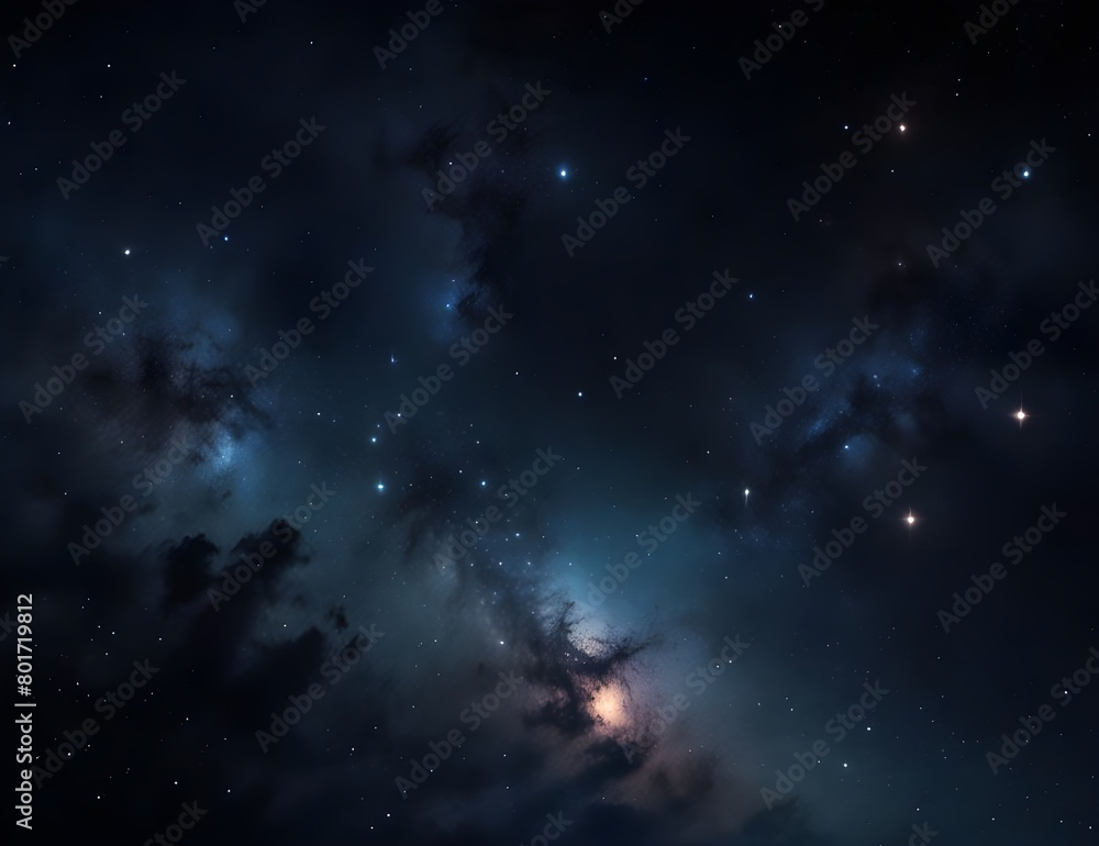 Night sky with stars and galaxy in outer space, universe background.Generative AI