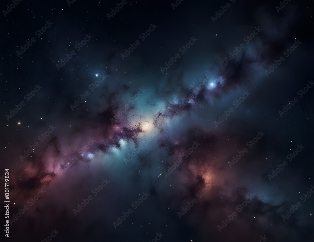Fototapeta premium Night sky with stars and galaxy in outer space, universe background.Generative AI