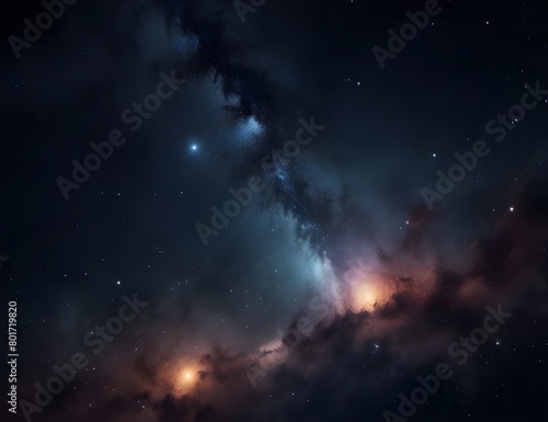 Night sky with stars and galaxy in outer space  universe background.Generative AI