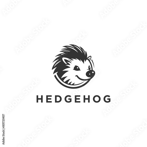 Cute hedgehog logo design in vector format.
