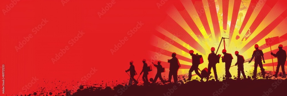 International Workers' Day background with copy space area on side for text. Construction and manufacturing tools. Labor Day International Workers' Day background with copy space area on side for text. Construction and manufacturing tools. Labor Day