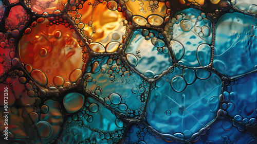 Vivid Macro Photography of Colorful Oil and Water Bubbles