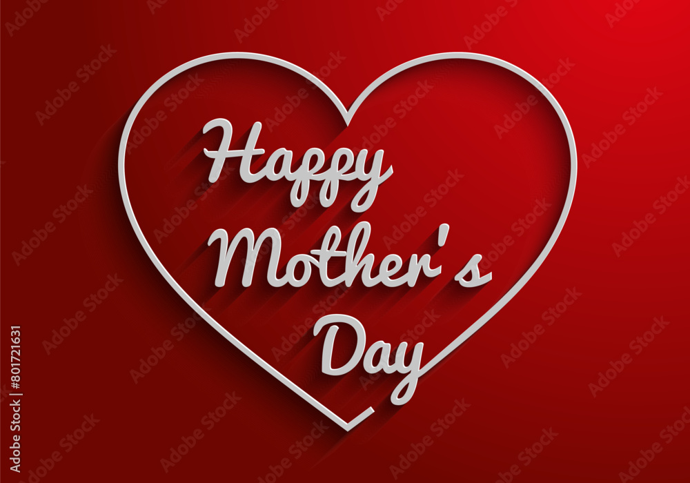 valentine day card with heart mother day