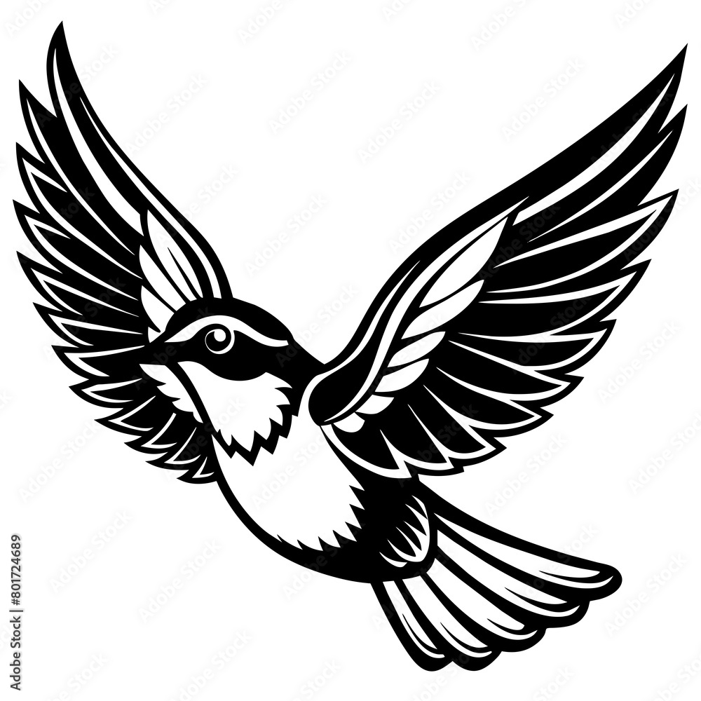 Fototapeta premium Flying bird logo icon silhouette vector illustration.