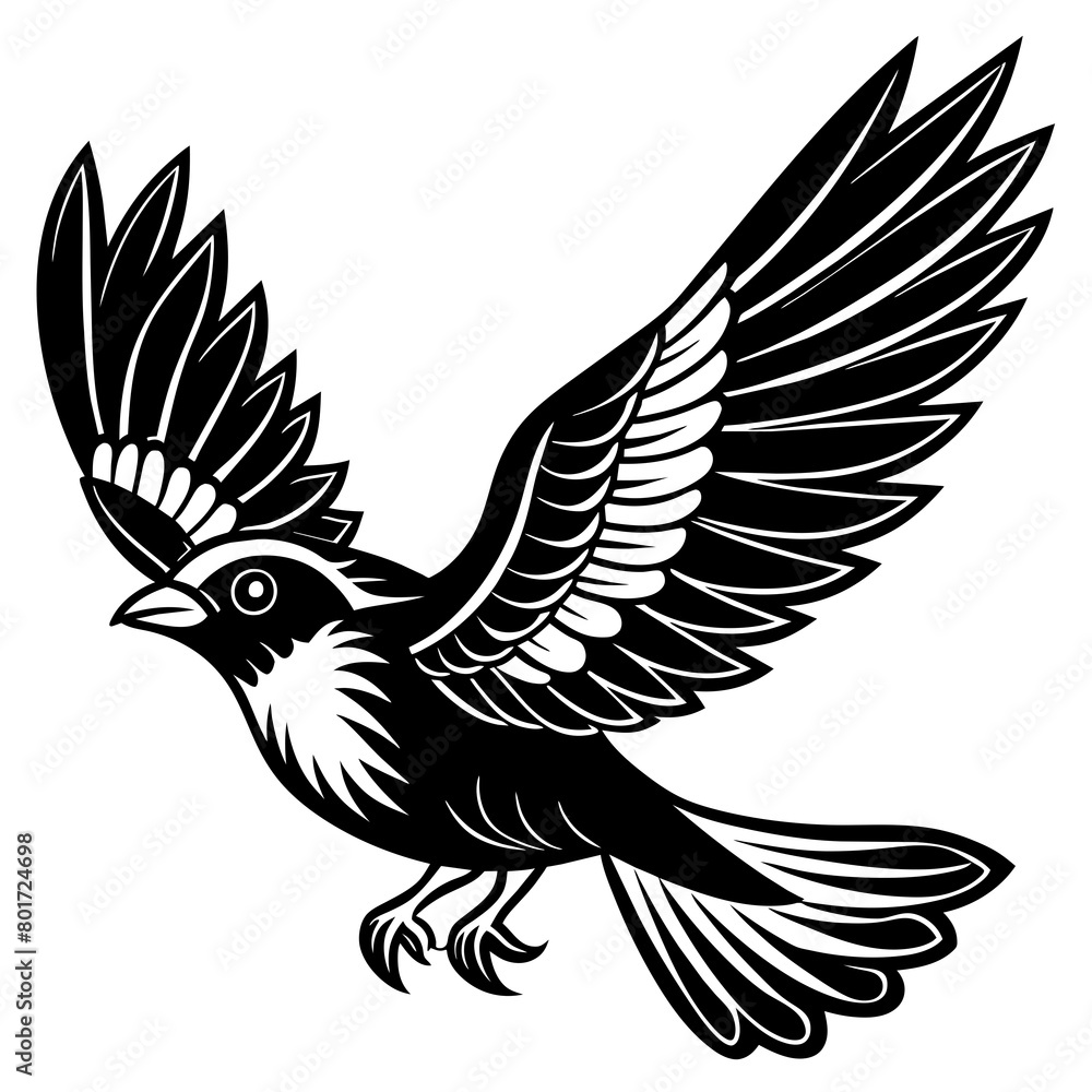 Fototapeta premium Flying bird logo icon silhouette vector illustration. 