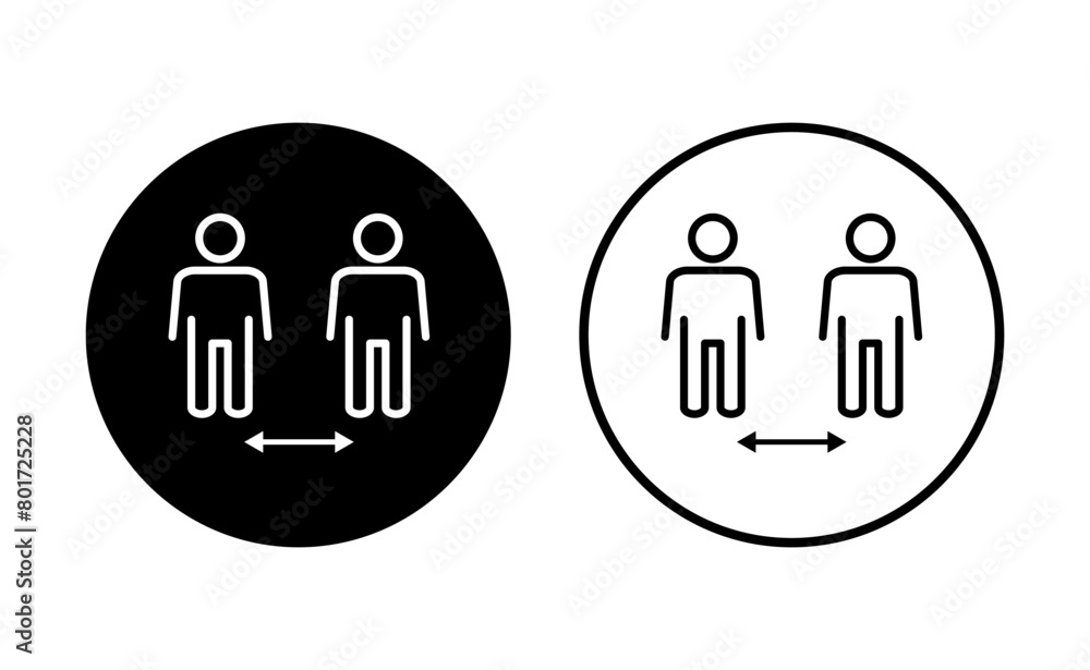 Social distance icon set. social distancing icon. self quarantine sign Social distance icon set. social distancing icon. self quarantine sign