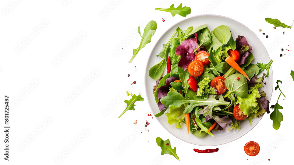 plate of salad with fresh vegetables plate of salad with fresh vegetables
