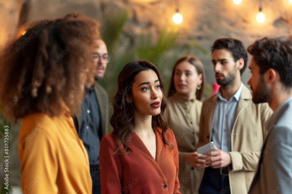 Group of young business people having a meeting in a modern office. Group of young business people having a meeting in a modern office.