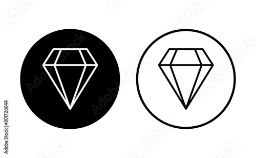 Diamond icon set. diamond gems vector icon.