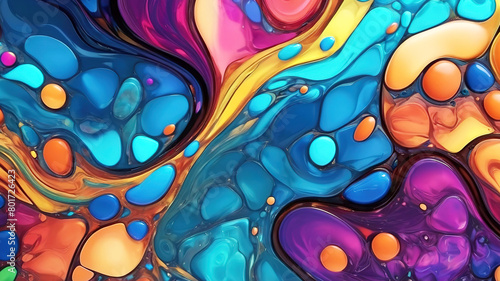 abstract background with colorful liquid marble pattern