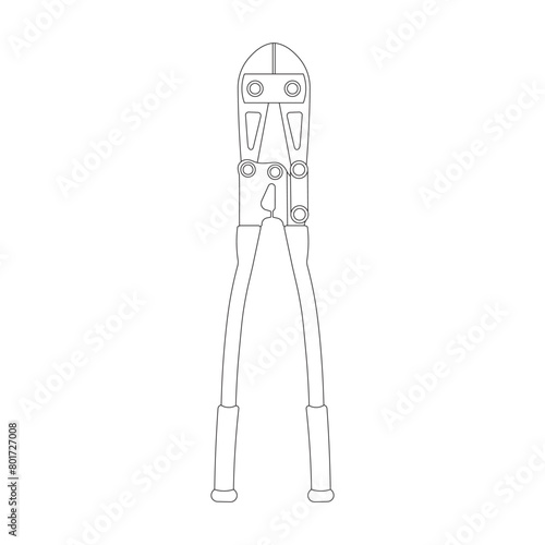 Hand drawn kids drawing cartoon Vector illustration bolt cutter icon Isolated on White