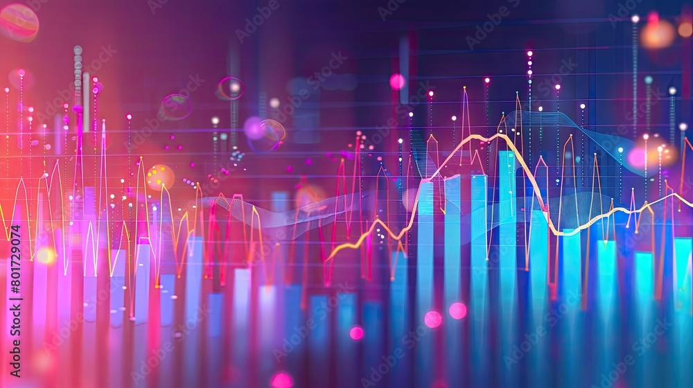 Chart of business data graph diagram and growth financial graphic report information on futuristic finance Chart of business data graph diagram and growth financial graphic report information on futuristic finance