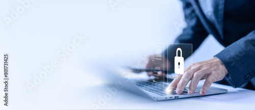 Photos lock mark cyber security technology digital information
