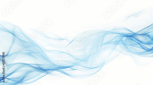 Abstract blue and white background with wavy lines for design, banner or presentation vector illustration. The concept of light waves in the air on a white background. Vector Illustration