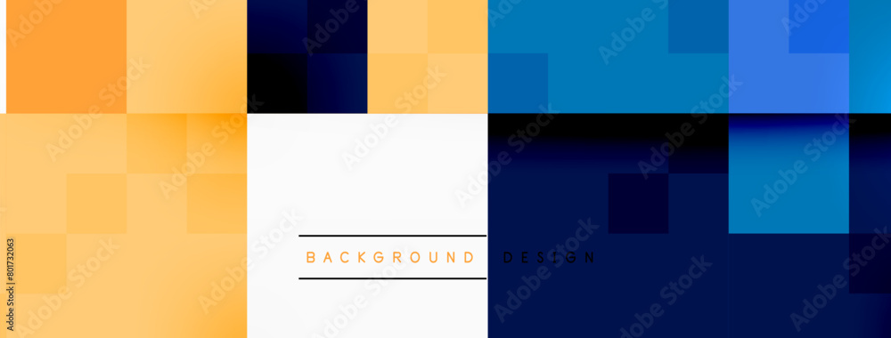 The logo features an electric blue background with a pattern of orange squares. A white rectangle and parallel lines in magenta and azure add contrast to the design The logo features an electric blue background with a pattern of orange squares. A white rectangle and parallel lines in magenta and azure add contrast to the design