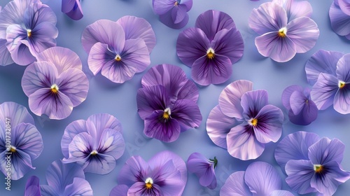Pansy flower pattern seamless romantic wallpaper background © Montalumirock