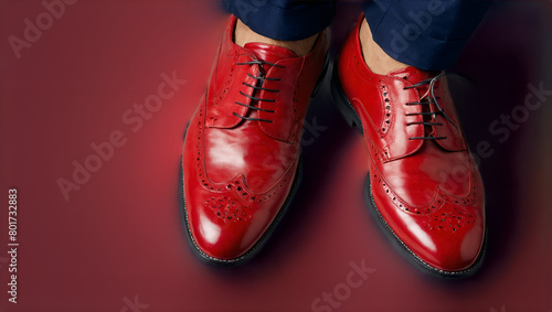  A pair of red men's shoes on a transparent background © Oleg Sevostyanov