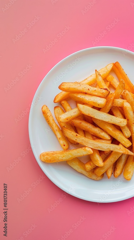 Korean fries potato corn dog stick on white plate Korean fries potato corn dog stick on white plate