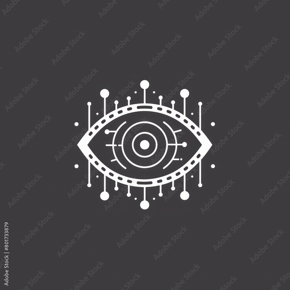 AI neural network inside a human eye logo design AI neural network inside a human eye logo design