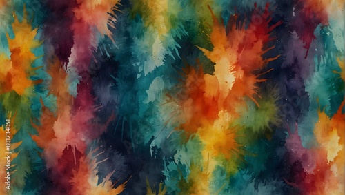 A dynamic, seamless pattern of abstract watercolor strokes layered on a textured canvas, showcasing artistic creativity ai_generated