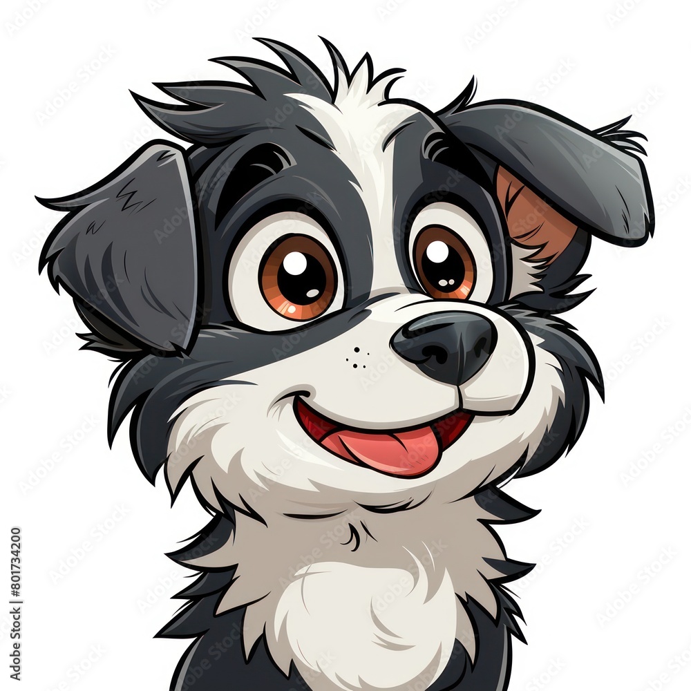 a dog cartoon, white background a dog cartoon, white background
