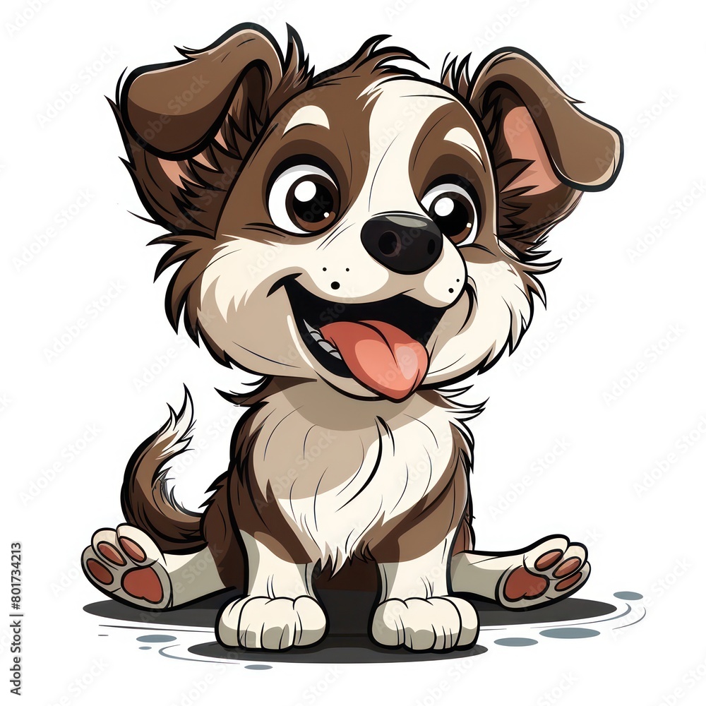 a dog cartoon, white background a dog cartoon, white background