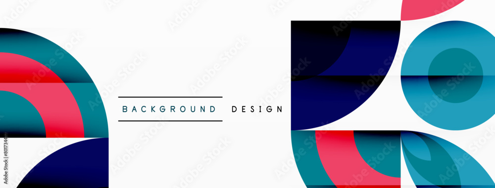 An artful collection of colorful geometric shapes including rectangles and circles, in electric blue, creating a vibrant pattern on a white background An artful collection of colorful geometric shapes including rectangles and circles, in electric blue, creating a vibrant pattern on a white background