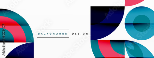 An artful collection of colorful geometric shapes including rectangles and circles, in electric blue, creating a vibrant pattern on a white background