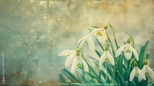 delicate harbingers of spring snowdrops emerging from winters slumber soft floral still life photo