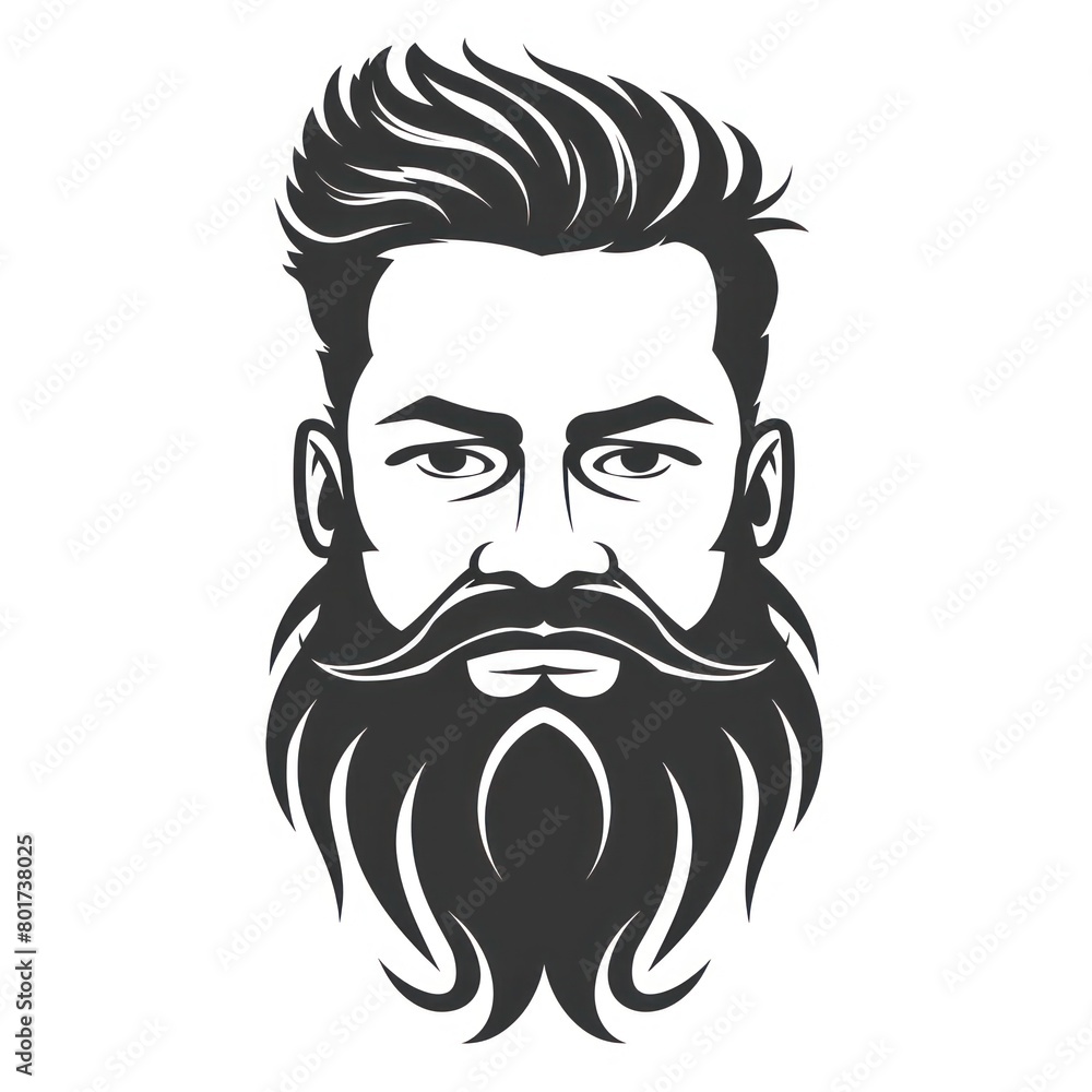 beard icon on white background beard icon on white background