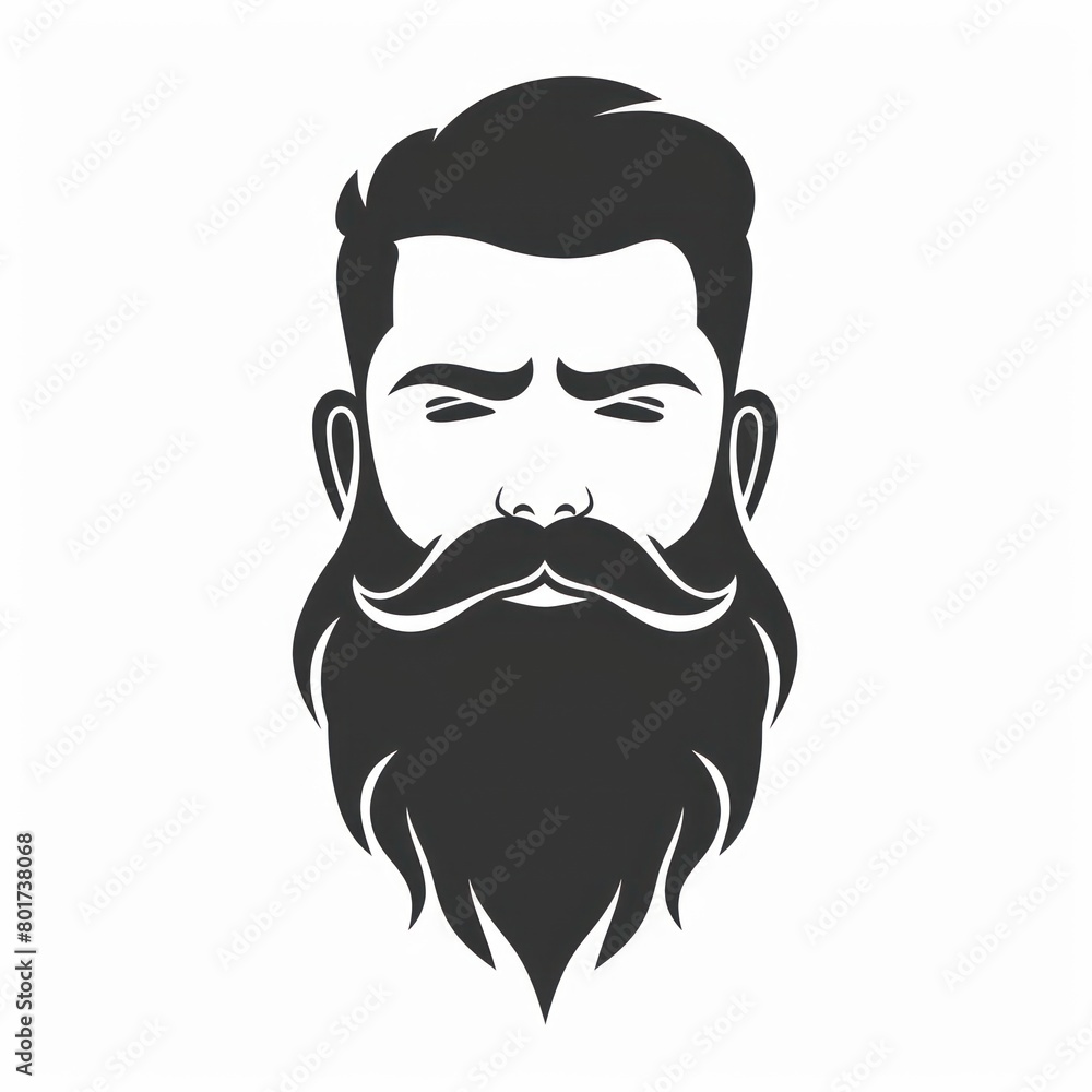 beard icon on white background beard icon on white background