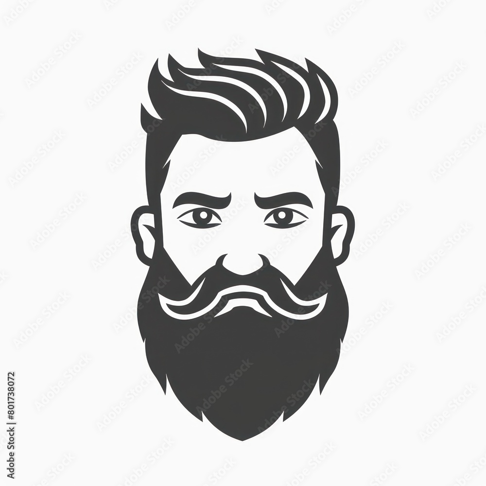 beard icon on white background beard icon on white background