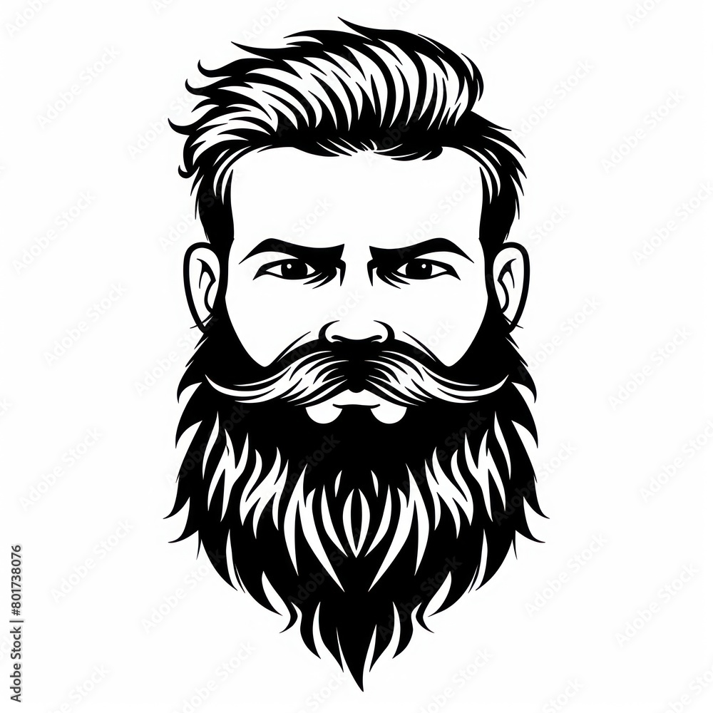 beard icon on white background beard icon on white background