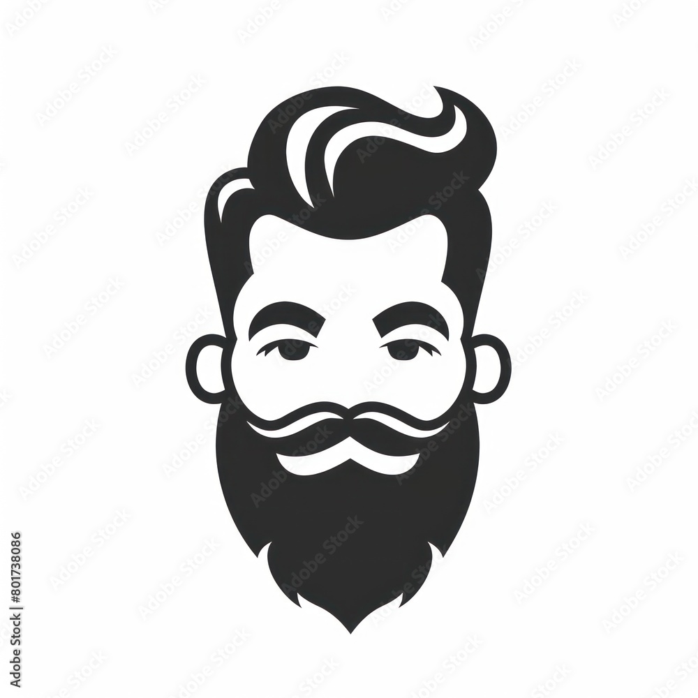 beard icon on white background beard icon on white background