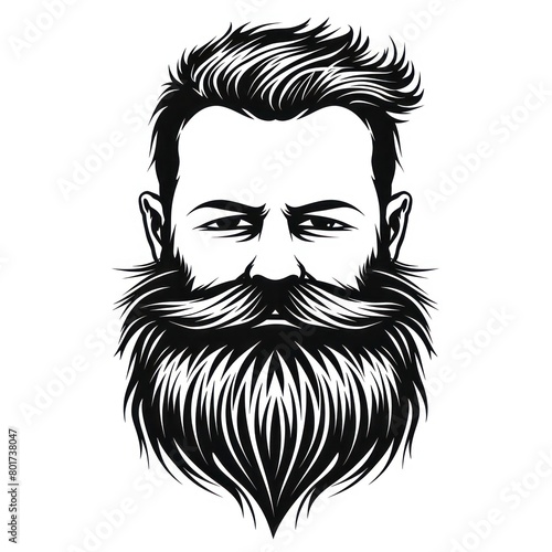 beard icon on white background