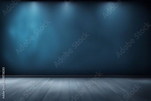  Background blank banner wall studio room blue soft gradient empty light abstract wallpaper template illustration space floor dark texture design website, display your product 