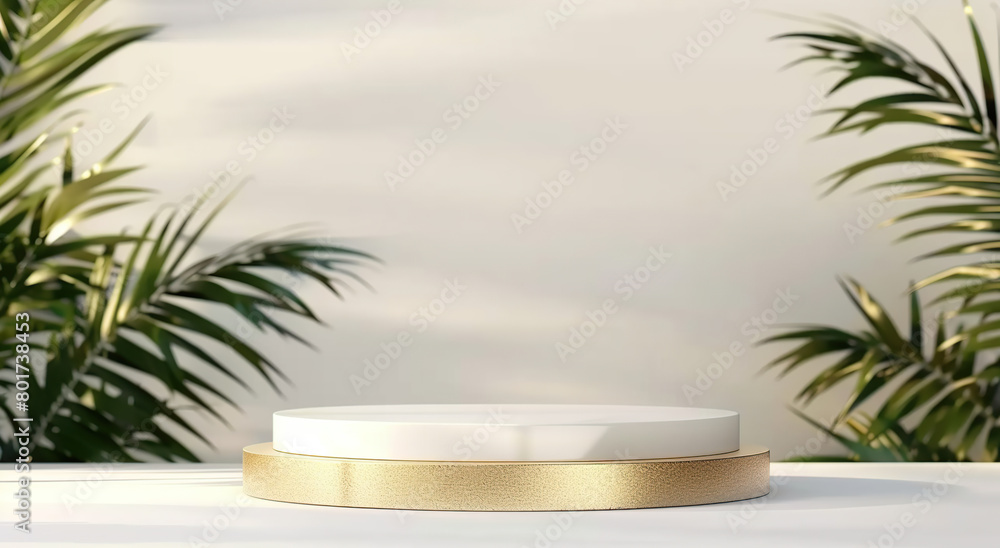 Obraz premium cosmetic cream and leaves