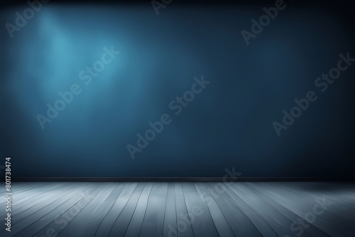  Background blank banner wall studio room blue soft gradient empty light abstract wallpaper template illustration space floor dark texture design website, display your product 